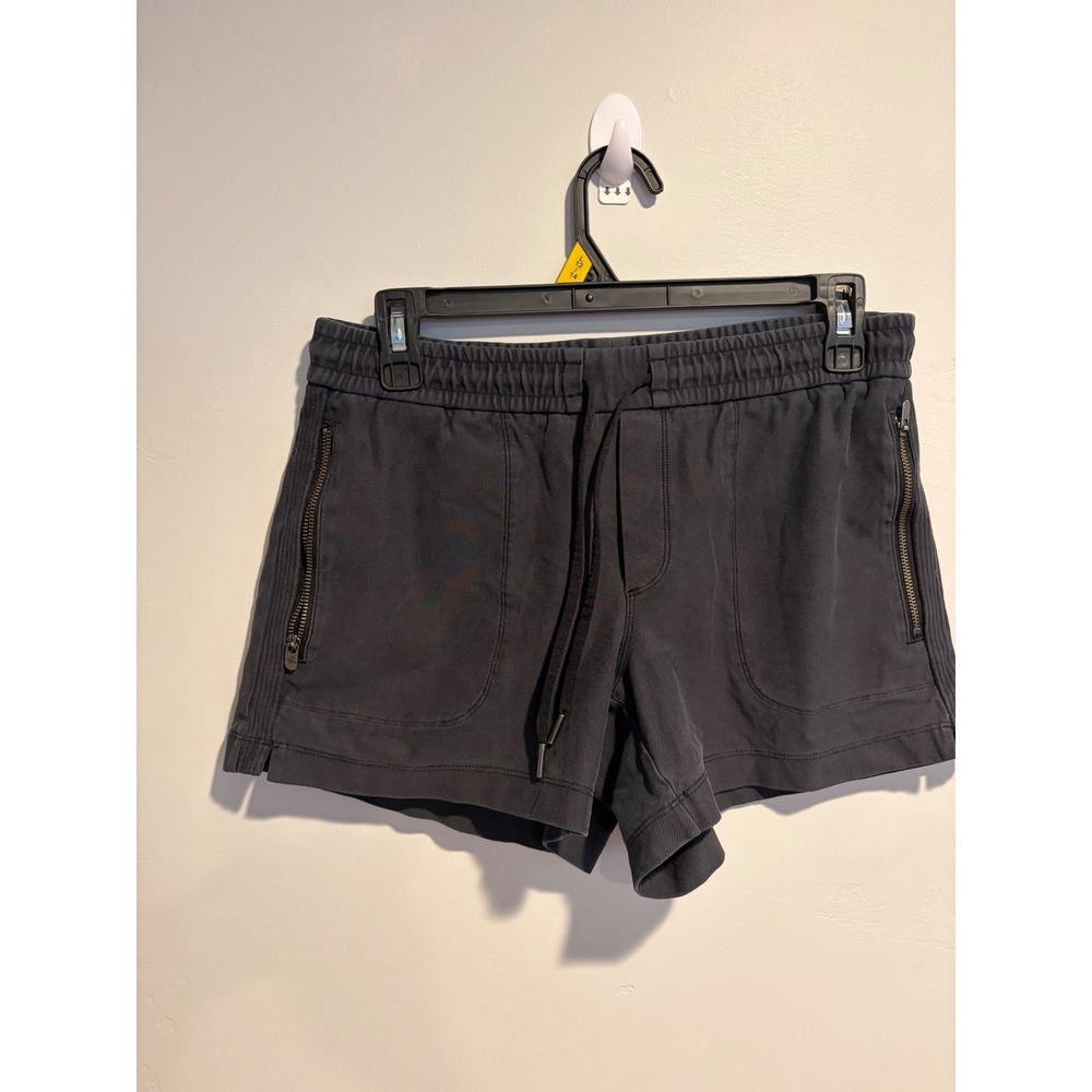 Athleta Womens Gray Utility Zipper Pocket Drawstring Athletic Shorts Size 2